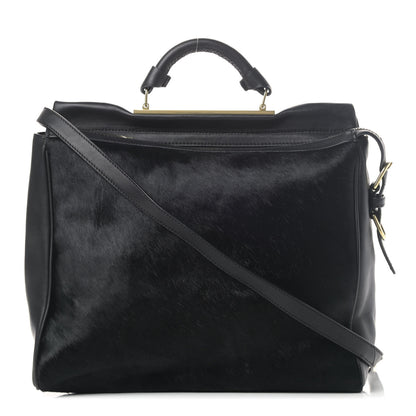 3.1 Phillip Lim Goat Fur Calfskin Ryder Satchel Black 1 of 4