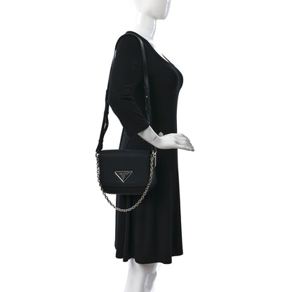 Prada Nylon Calfskin Identity Shoulder Bag Black 2 of 15