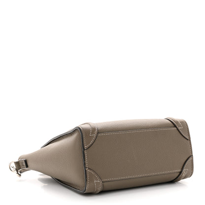 Celine Drummed Calfskin Nano Luggage Souris 5 of 20