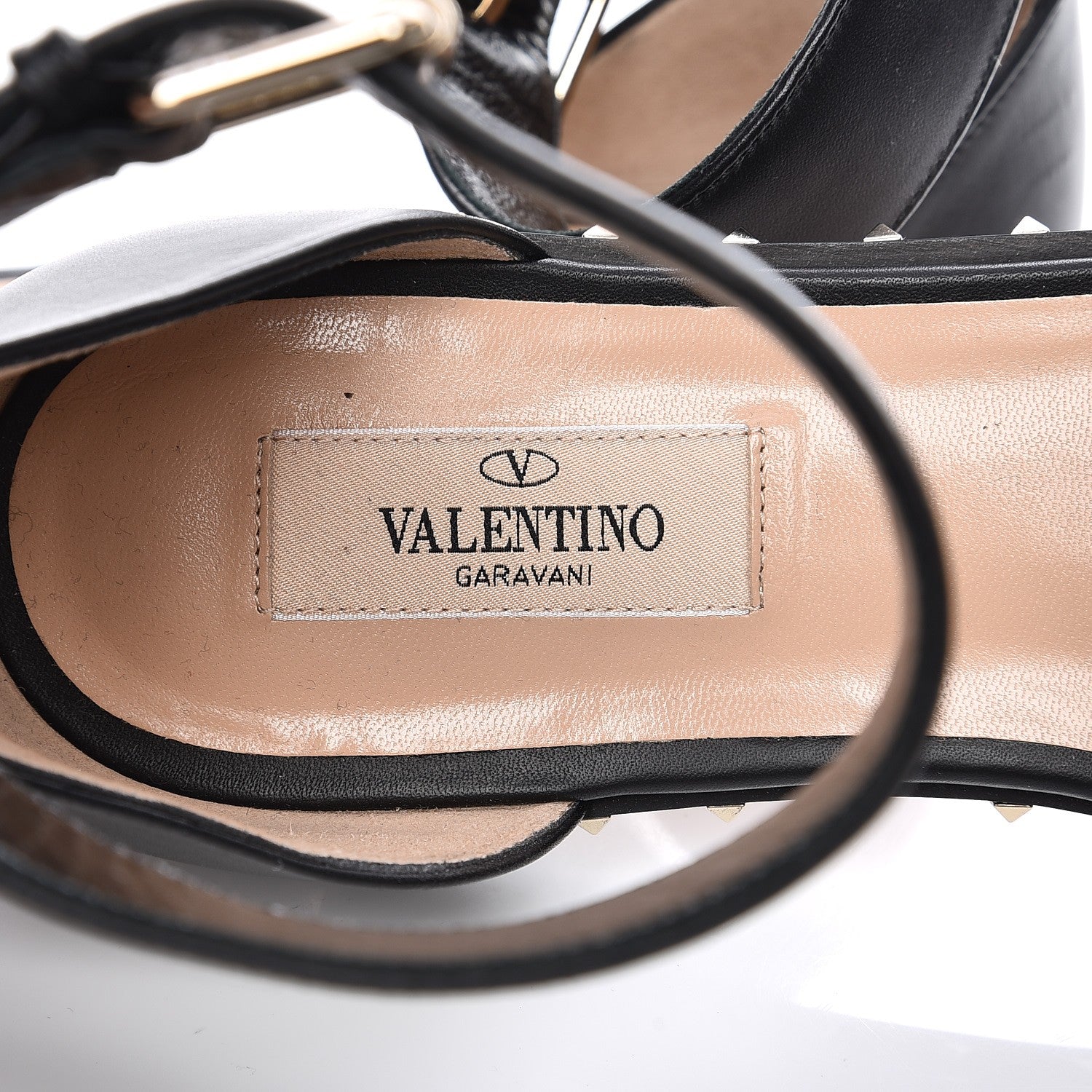 Valentino Garavani Nappa Soul Rockstud Ankle Strap Flat Sandals 38 Black 7 of 8