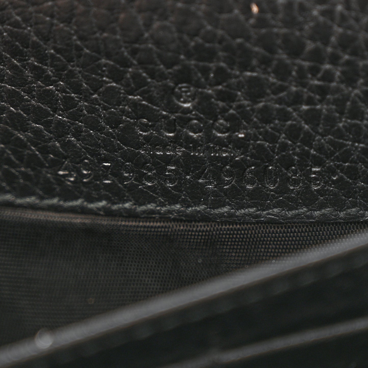 Calfskin Mini GG Marmont Chain Wallet Black