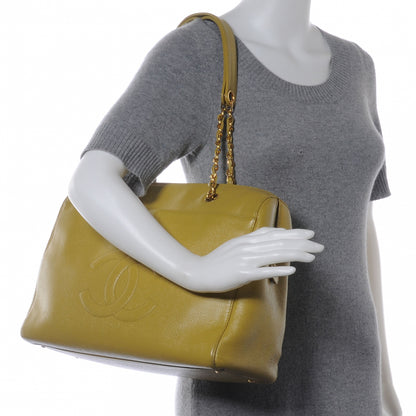 Chanel Caviar Large CC Shoulder Bag Chartreuse 2 of 7