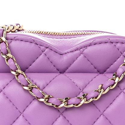 Chanel Lambskin Quilted CC In Love Heart Bag Purple 8 of 10
