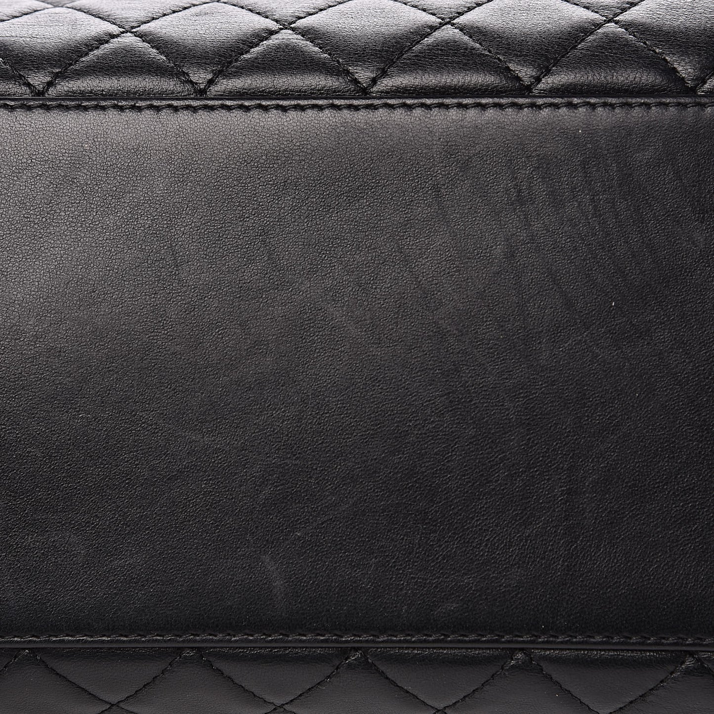 Lambskin Quilted Large Drawstring Bag Black