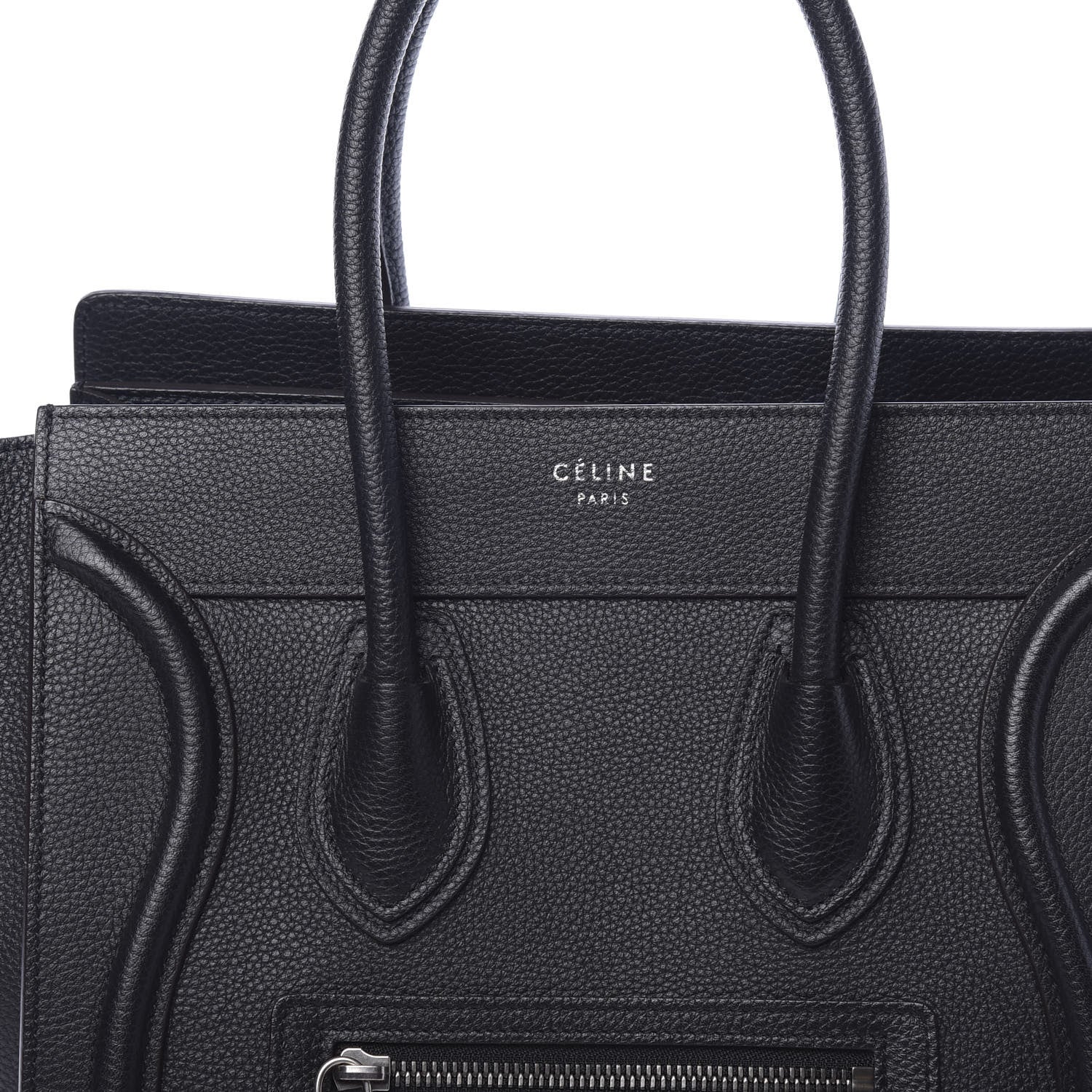 Celine Drummed Calfskin Micro Luggage Black 11 of 11