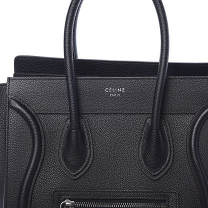 Celine Drummed Calfskin Micro Luggage Black 11 of 11