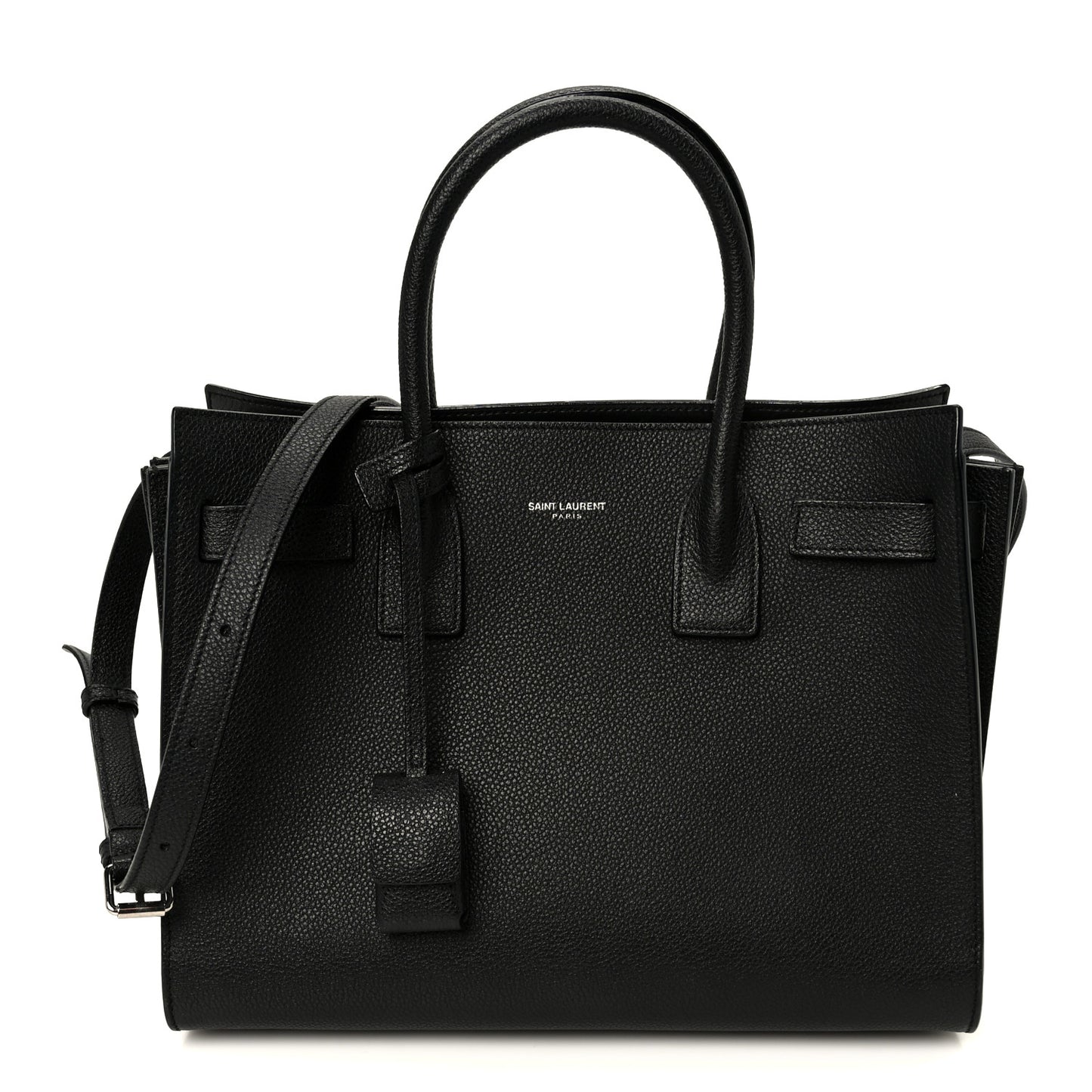 Grained Calfskin Small Sac De Jour Black