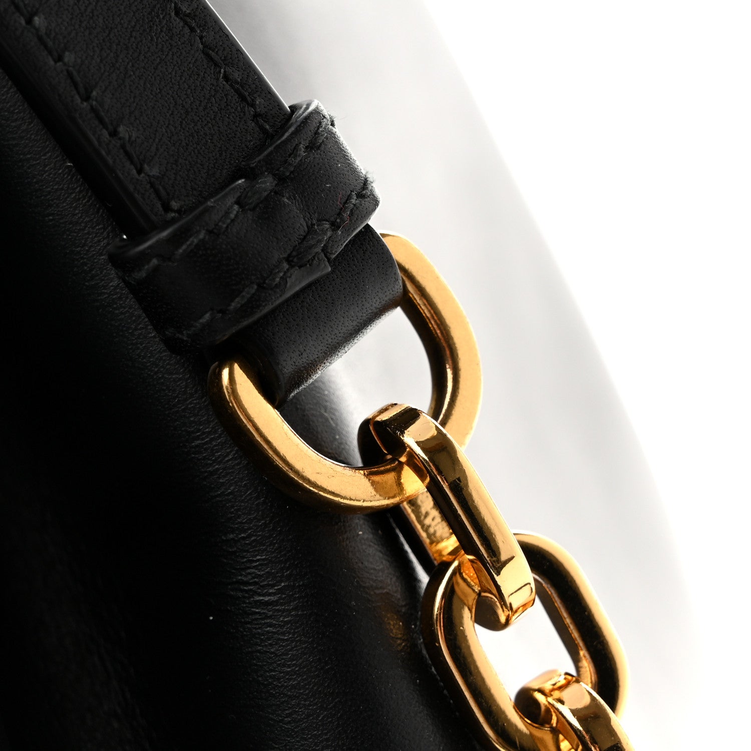 Christian Dior Calfskin CD Embossed Medium C'est Chain Bucket Bag Black 13 of 13