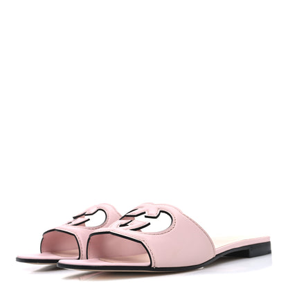 Gucci Cosmos Softy Calfskin Interlocking G Cut Out Slide Sandals 40 Pastel Pink 4 of 9