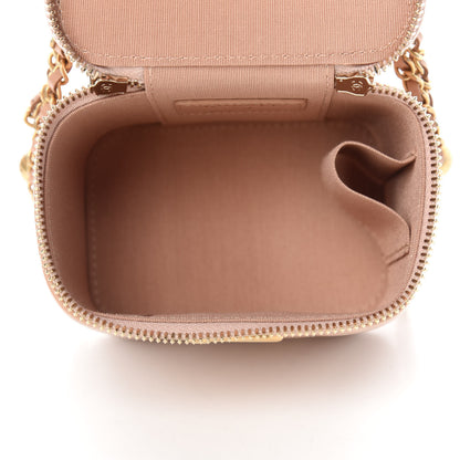 Chanel Calfskin Quilted Mini Perfect Fit Vanity Case With Chain Beige 5 of 11