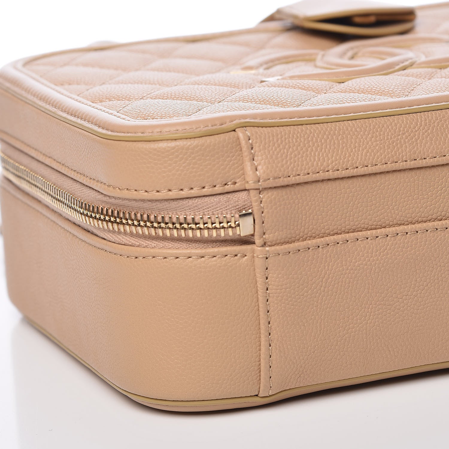Chanel Caviar Quilted Medium CC Filigree Vanity Case Beige 8 of 17