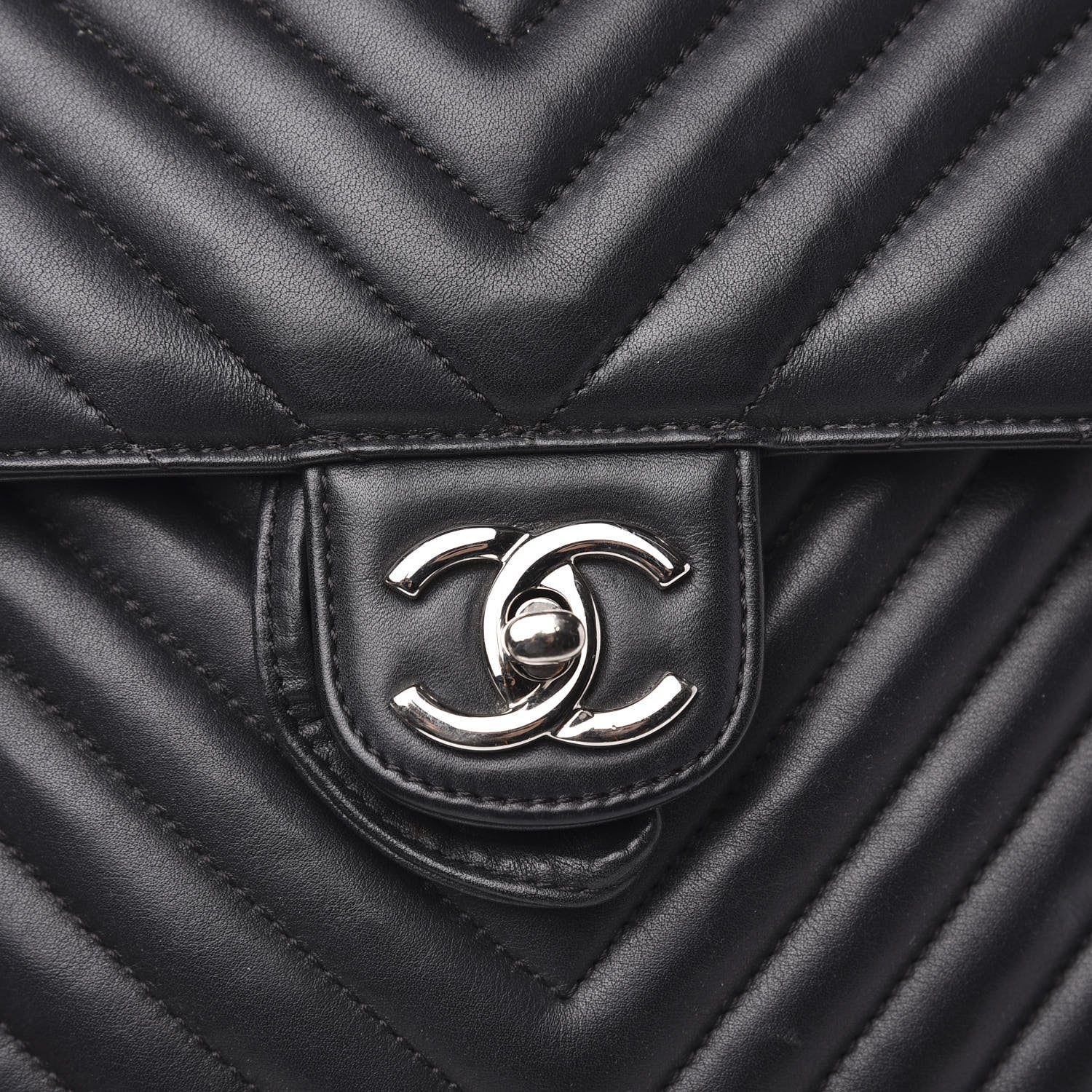Chanel Calfskin Chevron Quilted Large Urban Spirit Backpack Black 7 of 11