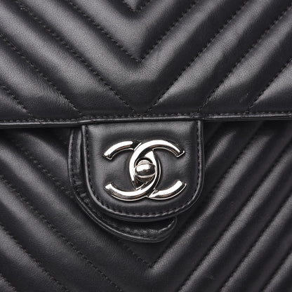Chanel Calfskin Chevron Quilted Large Urban Spirit Backpack Black 7 of 11
