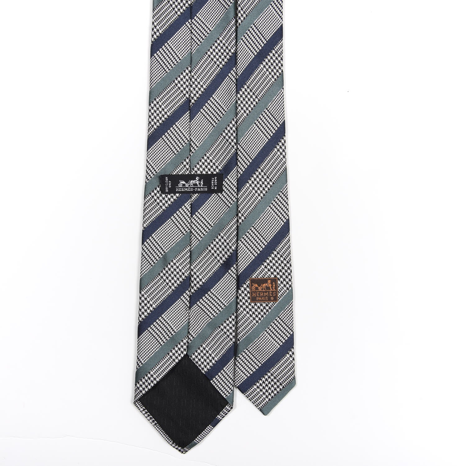 Hermes Silk Mens Checked Neck Tie 2 of 6