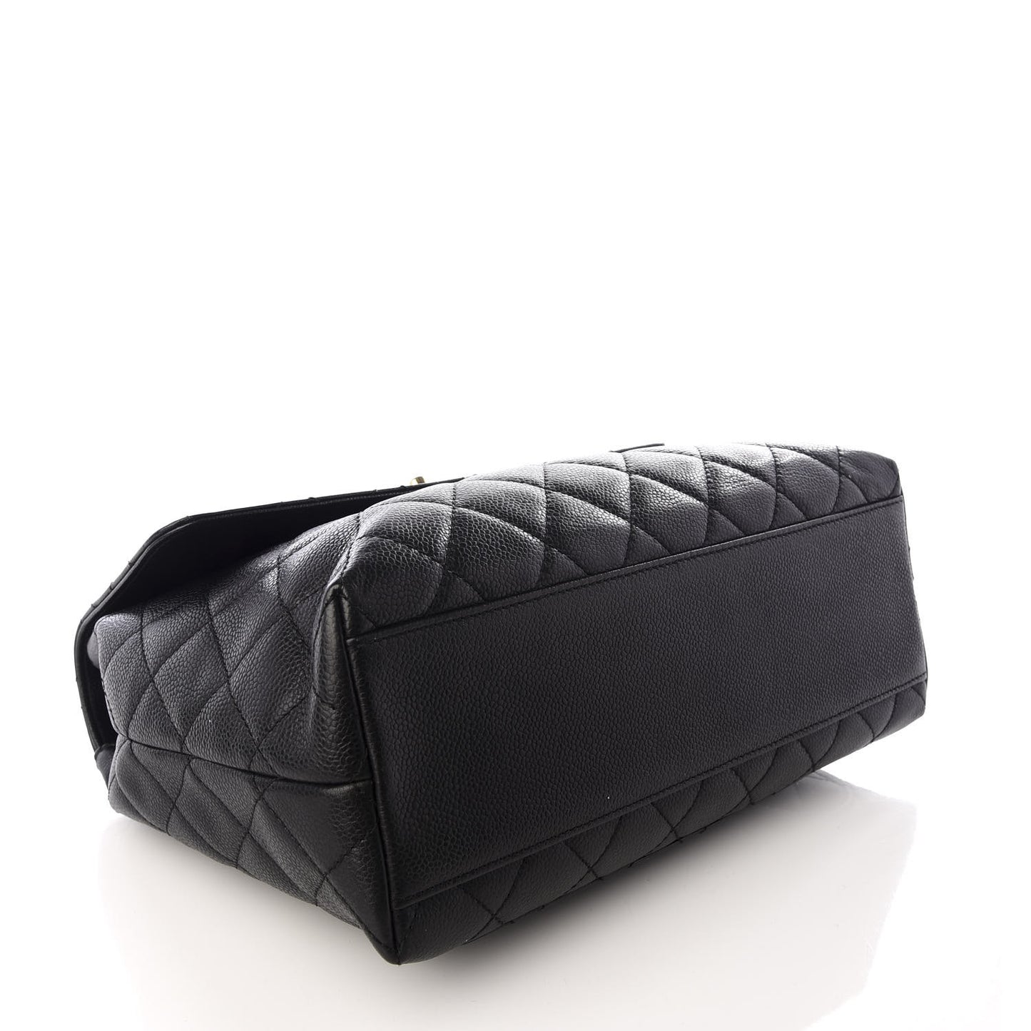 Caviar Quilted Jumbo Kelly Flap Black