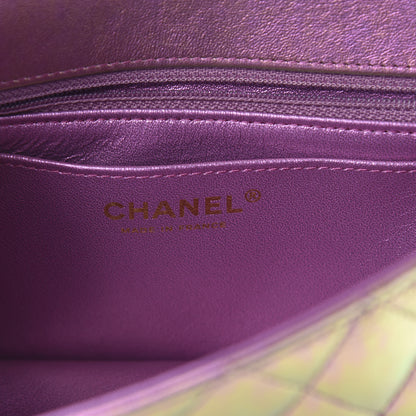Chanel Iridescent Lambskin Quilted Mini Rectangular Flap Purple 6 of 12
