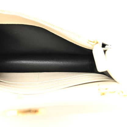 Saint Laurent Grain De Poudre Matelasse Chevron Monogram Envelope Chain Wallet Crema Soft 5 of 9