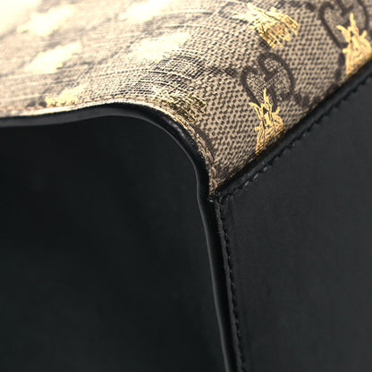Gucci GG Supreme Monogram Bees Medium Padlock Tote Beige Oro Black 11 of 16