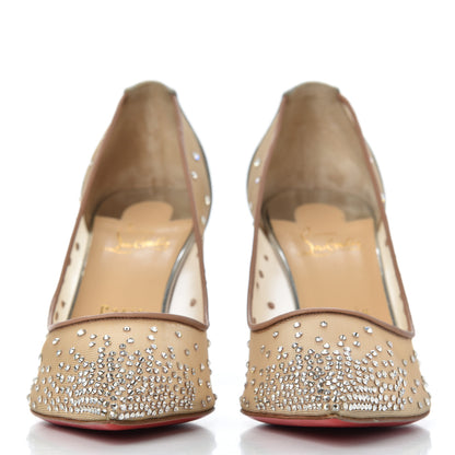 Christian Louboutin Rete Glitter Mini Specchio Strass Follies 85 Pumps 39.5 Version Silver 2 of 8