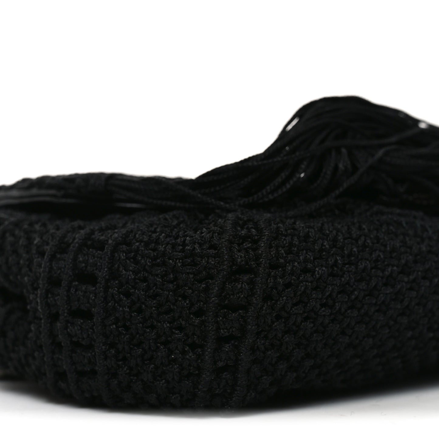 Calfskin Crochet Baby Monogram Chain Satchel Black