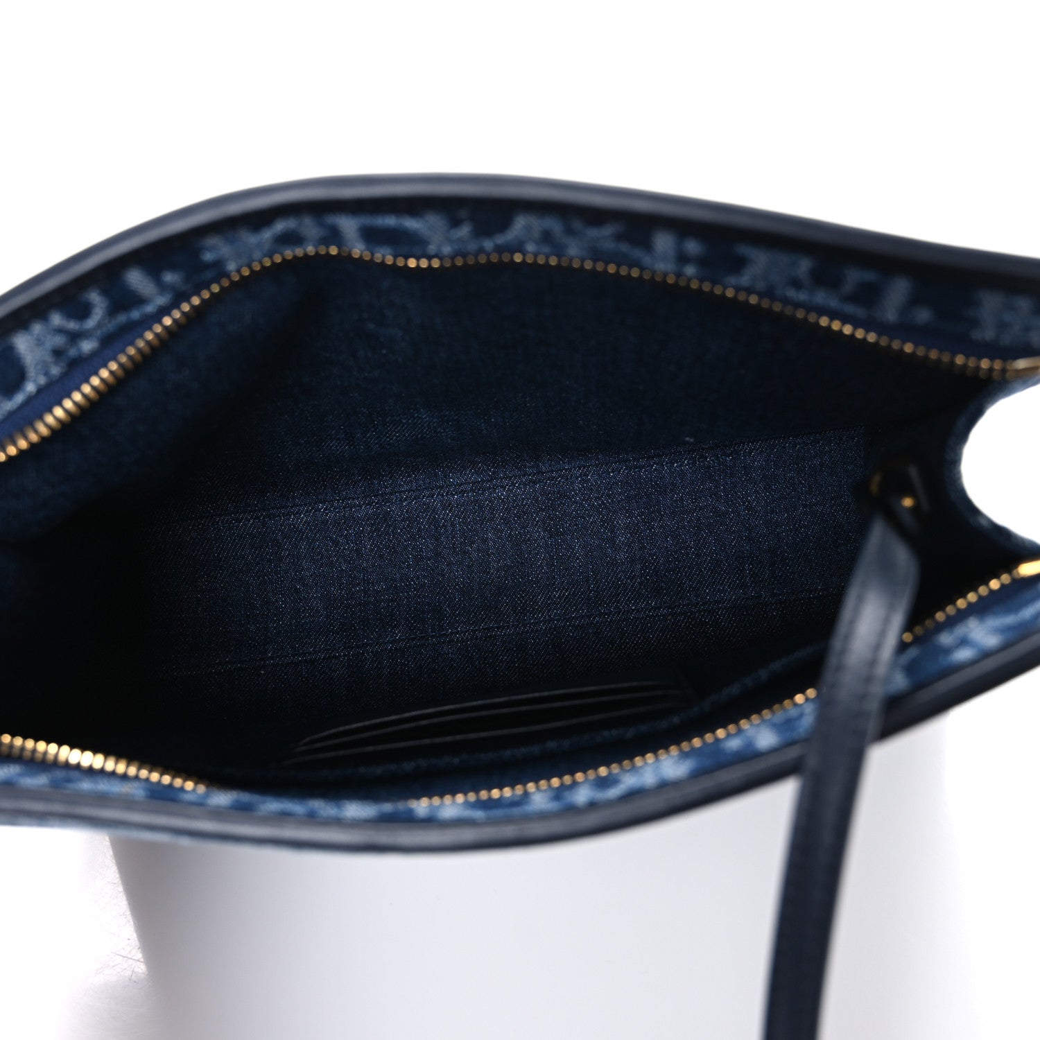 Christian Dior Denim Jacquard Oblique 30 Montaigne Dea Pouch Blue