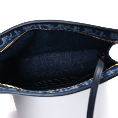 Christian Dior Denim Jacquard Oblique 30 Montaigne Dea Pouch  Blue 5 of 7