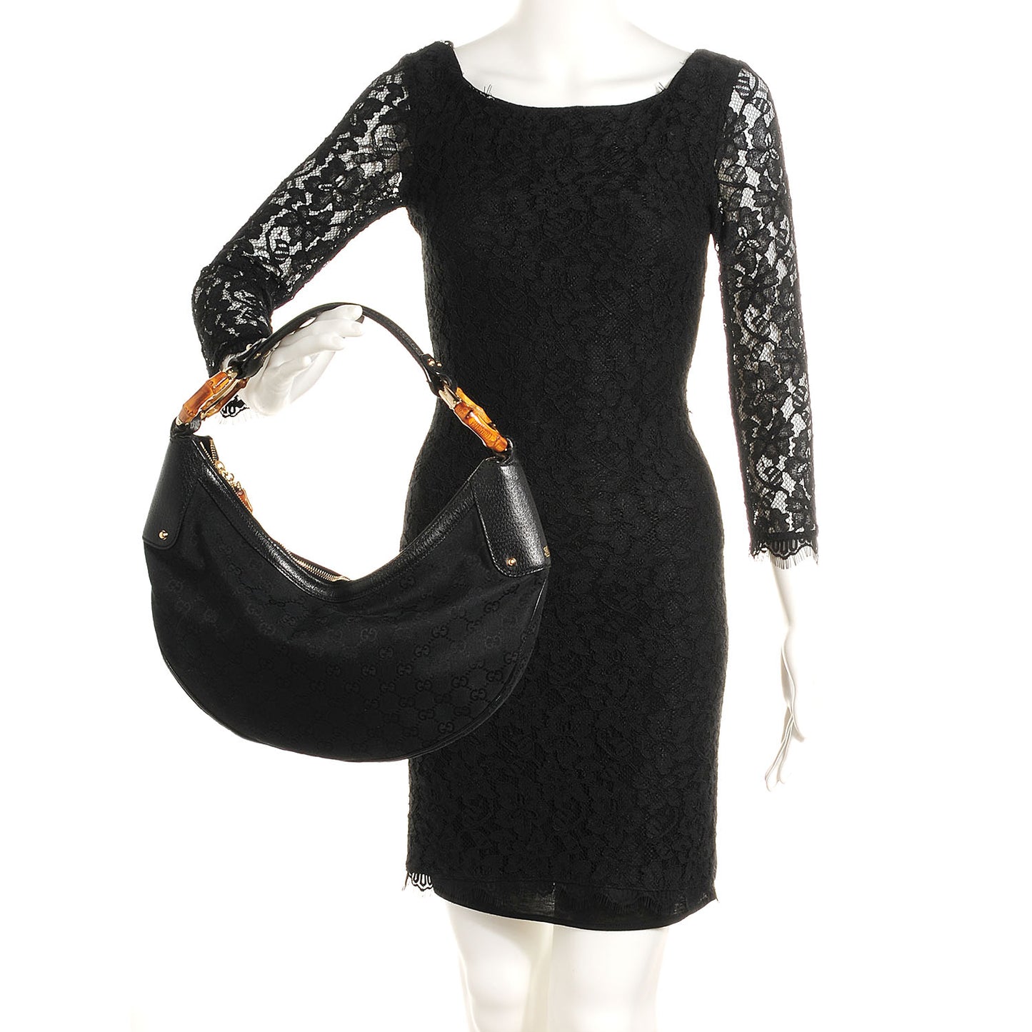 Monogram Bamboo Ring Hobo Black