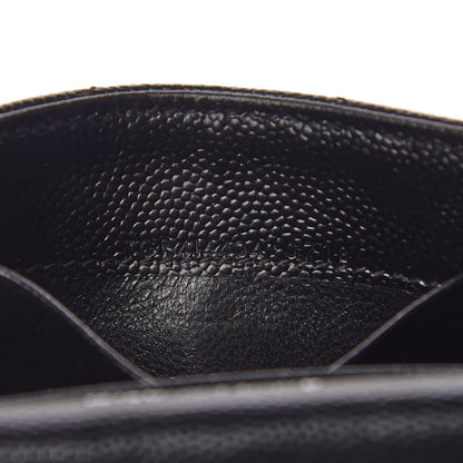 Saint Laurent Grain De Poudre Matelasse Chevron Small Monogram Envelope Wallet Black 7 of 7