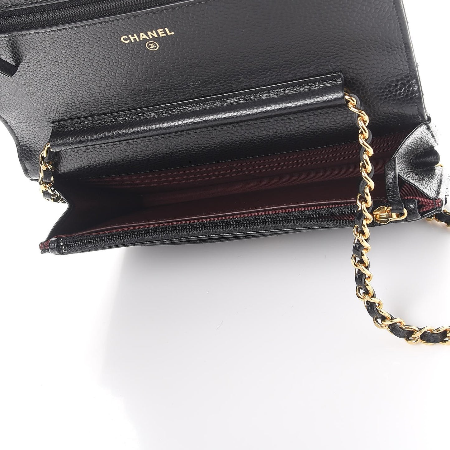 Caviar Quilted Wallet On Chain WOC Black