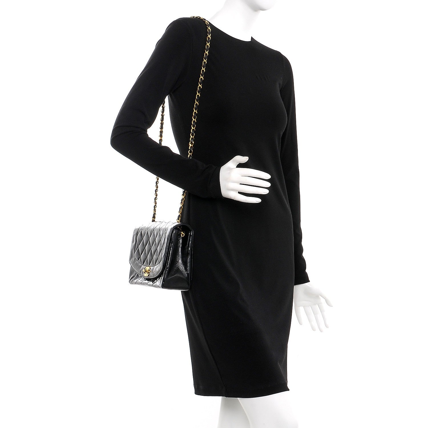 Chanel Patent Quilted Medium Single Flap Bag Black 2 of 13