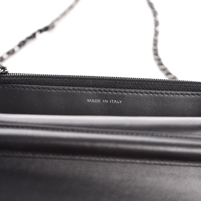 Chanel Calfskin Quilted Boy Wallet On Chain WOC Black 7 of 9
