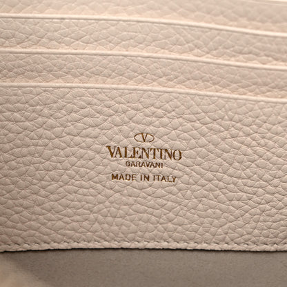 Valentino Garavani Pebbled Calfskin Rockstud Zip Pouch Ivory 6 of 12
