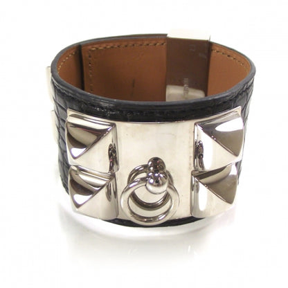 Hermes Crocodile Collier de Chien CDC Bracelet Black 1 of 6