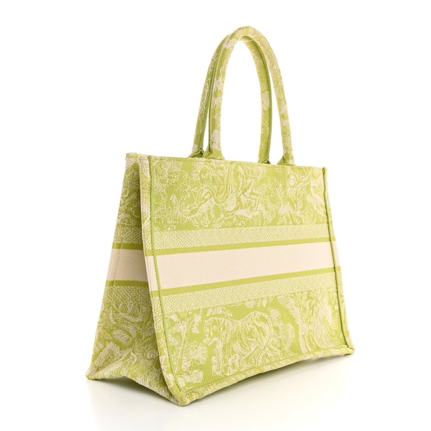 Christian Dior Canvas Embroidered Medium Dioriviera Toile De Jouy Book Tote D-Lite Green 4 of 13