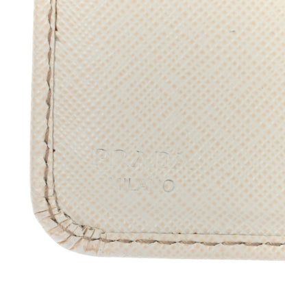 Prada Saffiano Metal Compact Wallet Talco 6 of 24