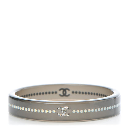 Chanel Resin Crystal CC Bangle Black 1 of 5