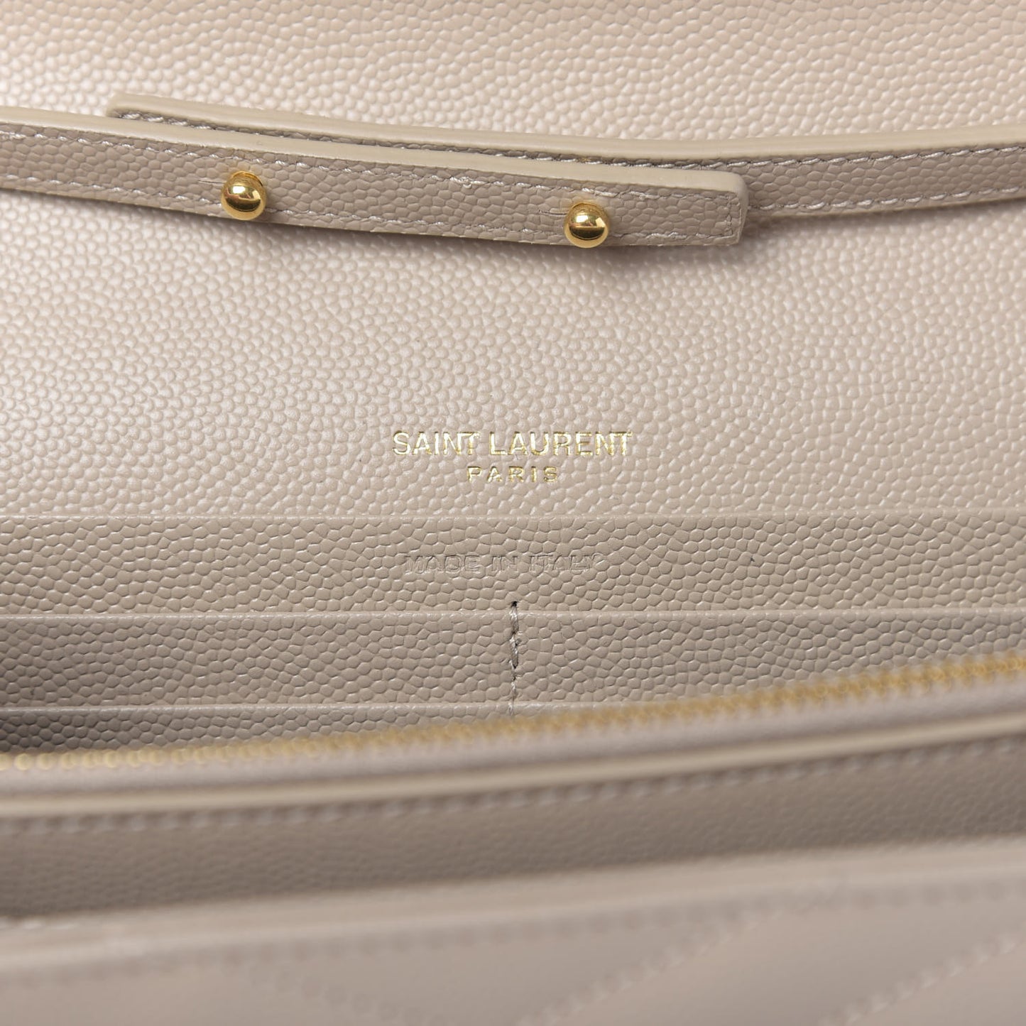 Grain De Poudre Matelasse Chevron Monogram Chain Wallet Nude Powder