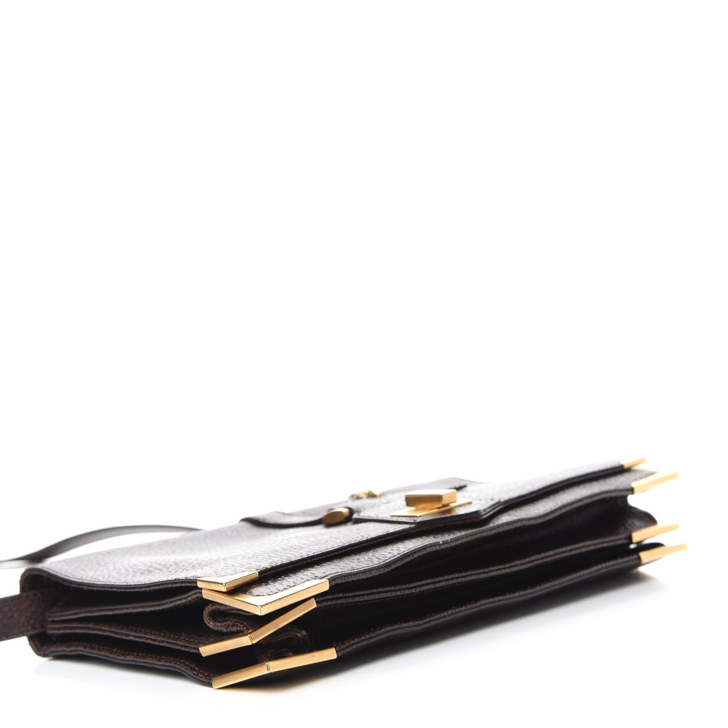 Fendi Vitello Classico No.1 Satchel Dark Brown 4 of 11
