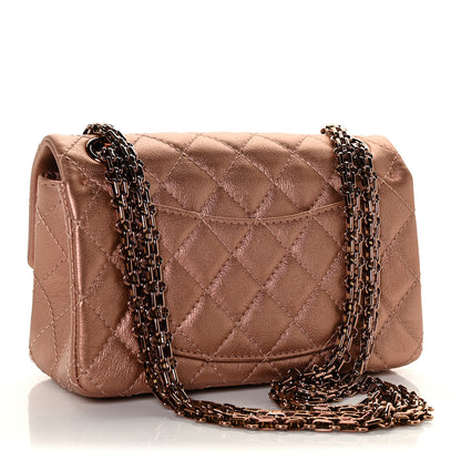 Chanel Metallic Grained Calfskin Quilted 2.55 Reissue Mini Flap Copper Pink 3 of 11