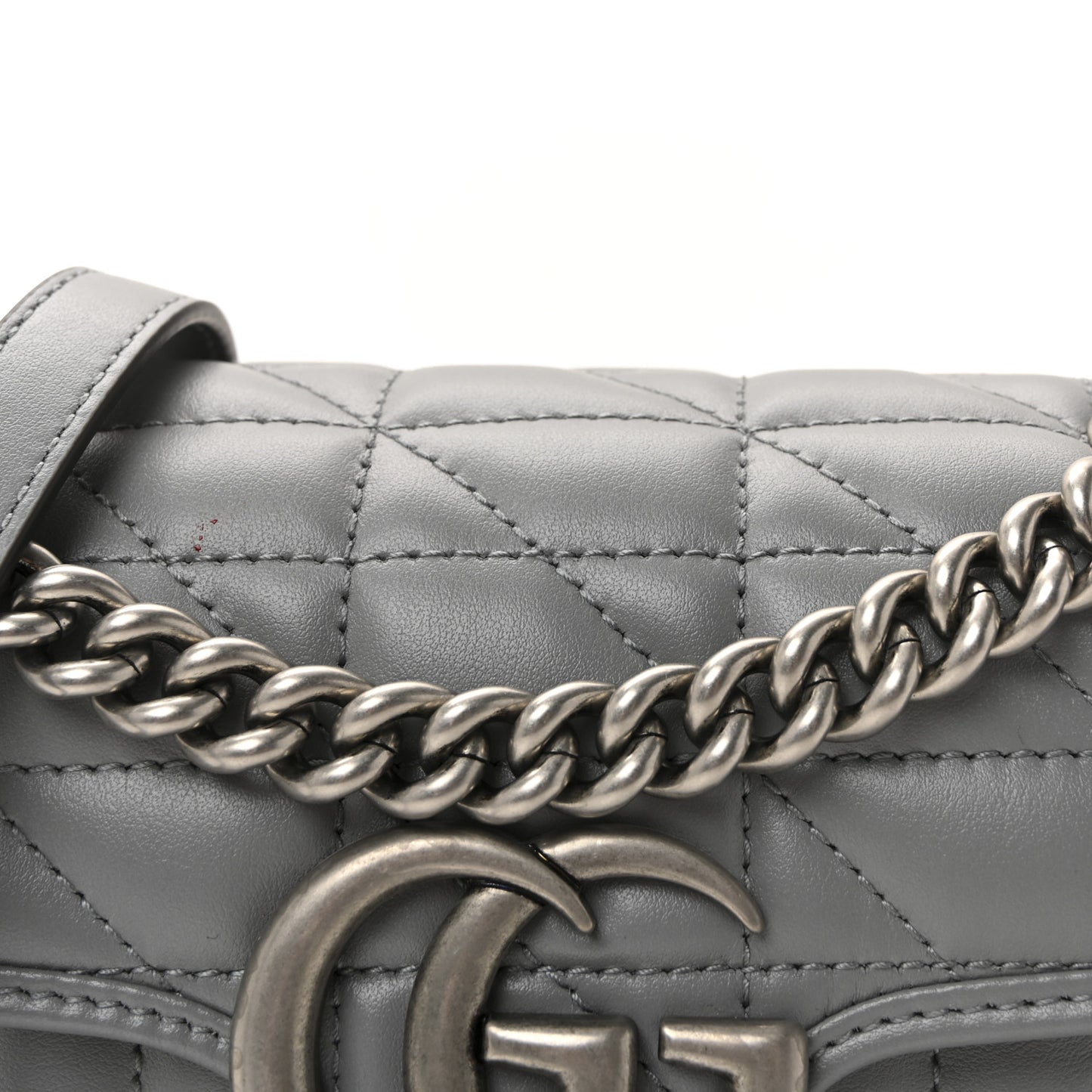 Calfskin Matelasse Aria Mini GG Marmont Shoulder Bag Deep Grey
