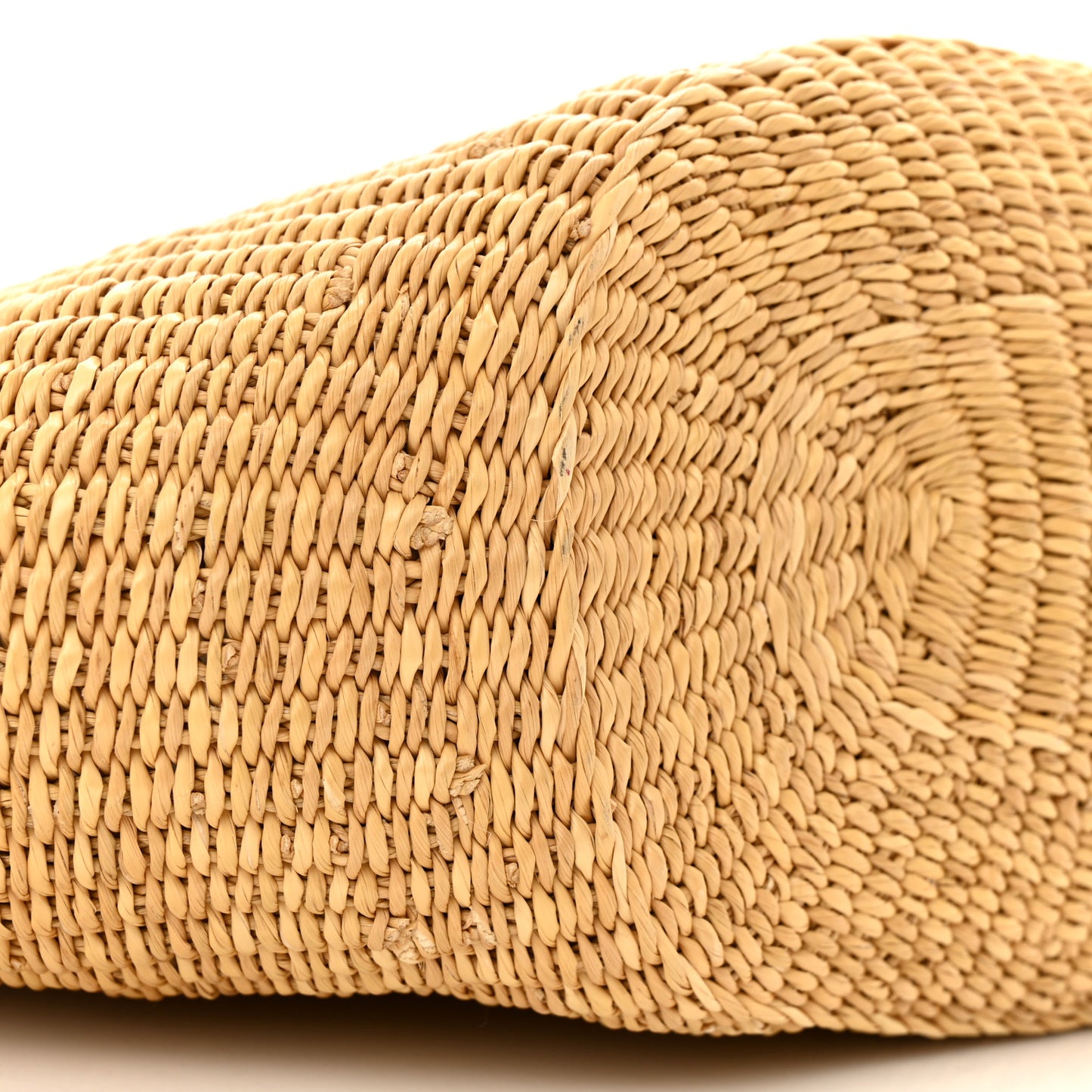 Raffia Calfskin Shell Basket Tote Natural Beige