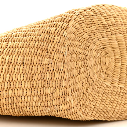 Loewe Raffia Calfskin Shell Basket Tote Natural Beige 8 of 9
