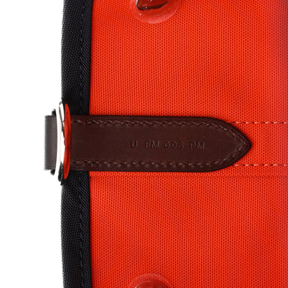 Hermes Canvas The Grooming Bag Bleu Navy Feu 10 of 15