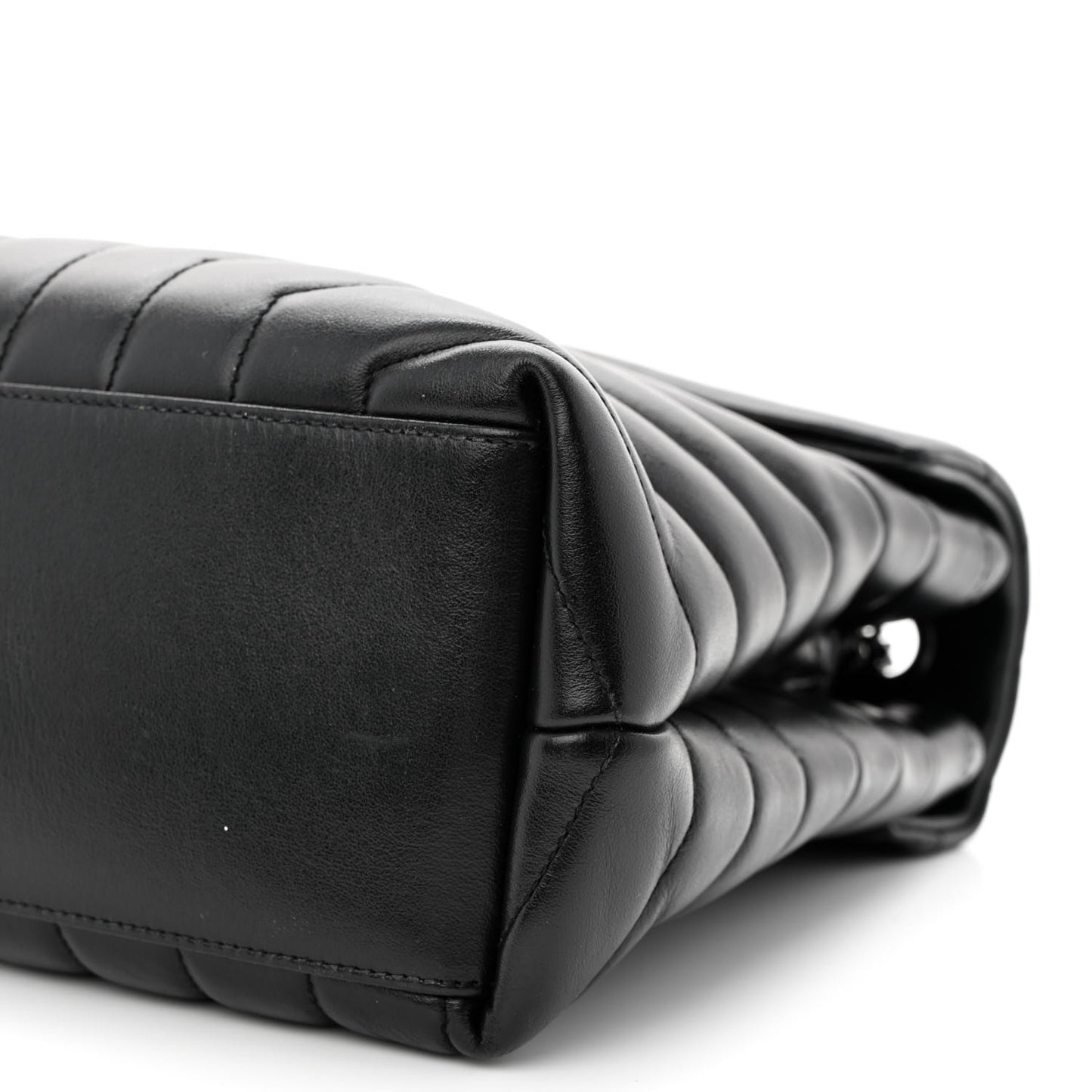 Calfskin Y Quilted Monogram Monochrome Medium Loulou Chain Satchel Black