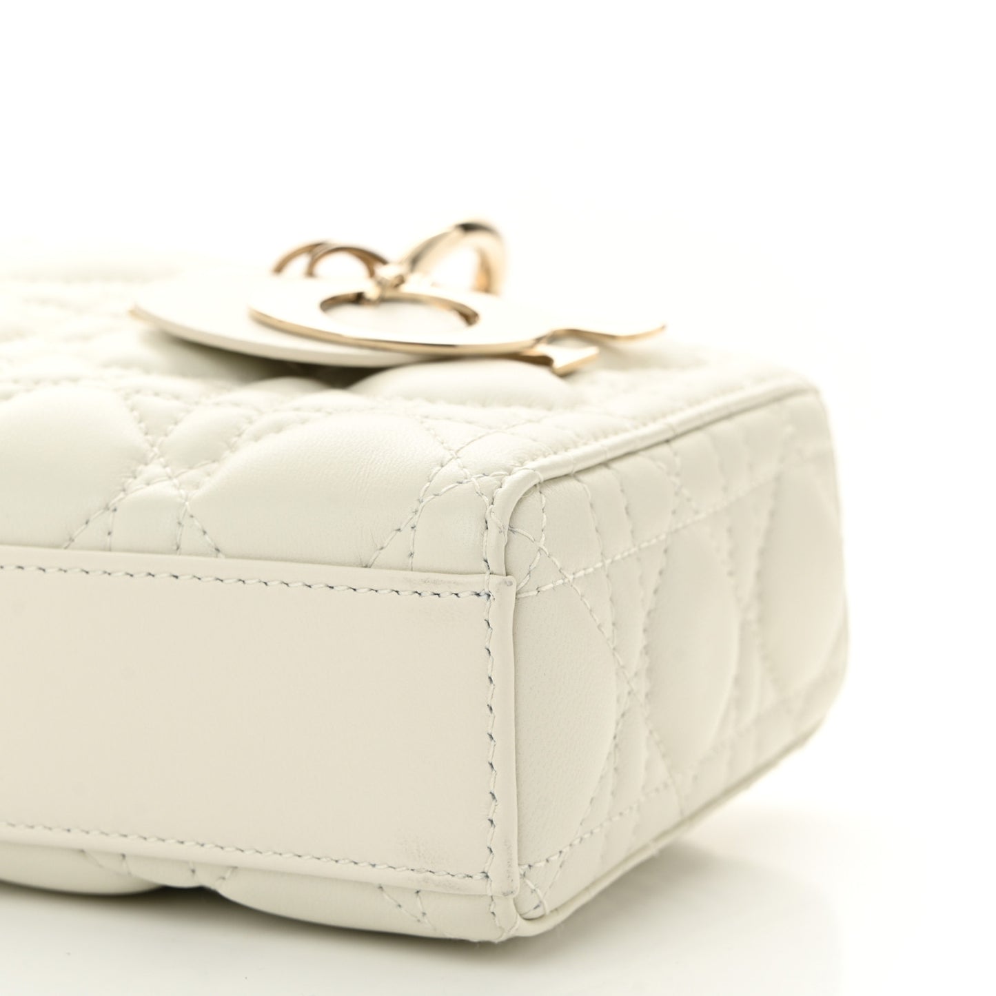 Lambskin Cannage Small Lady D-Joy Latte