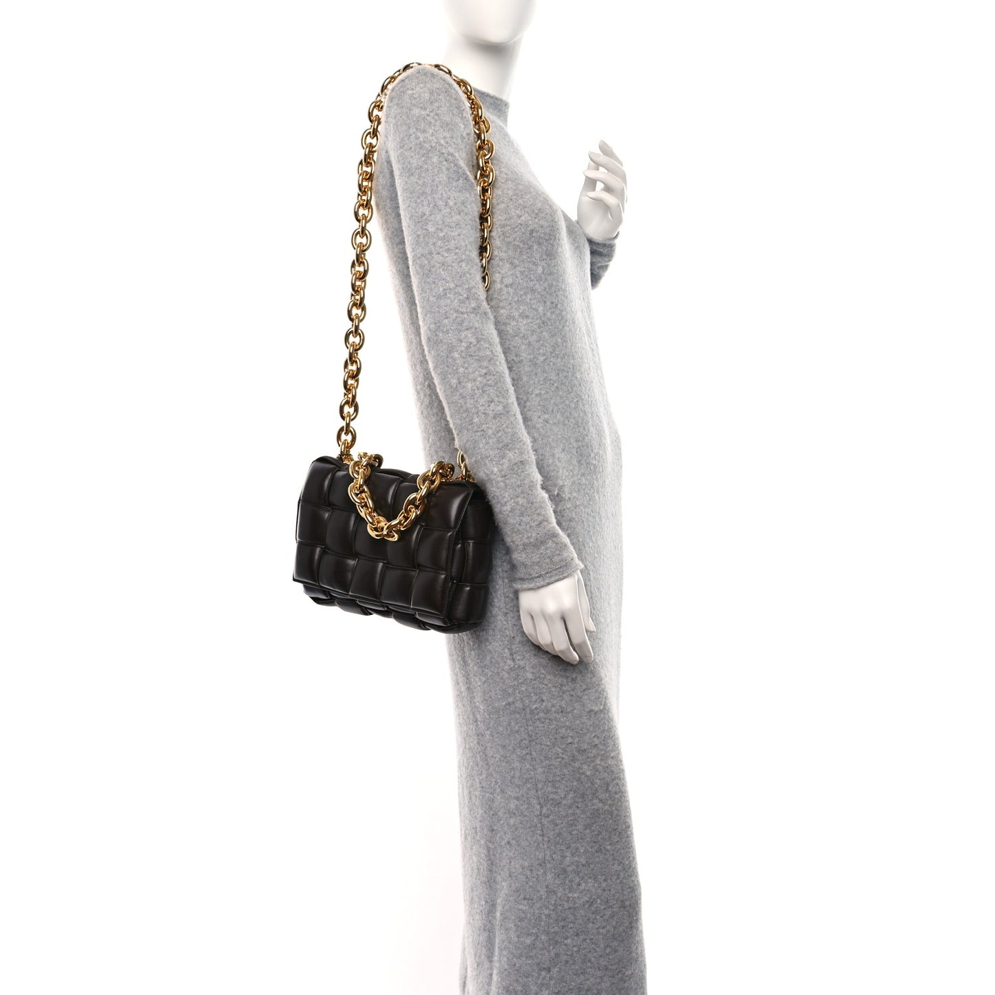 Lambskin Maxi Intreccio Padded Chain Cassette Crossbody Bag Fondant