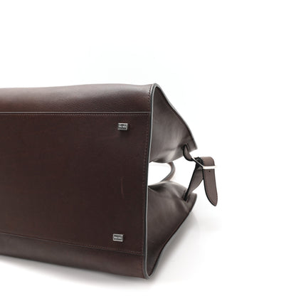 The Row Polished Saddle Calfskin Soft Margaux 15 Chestnut 9 of 10