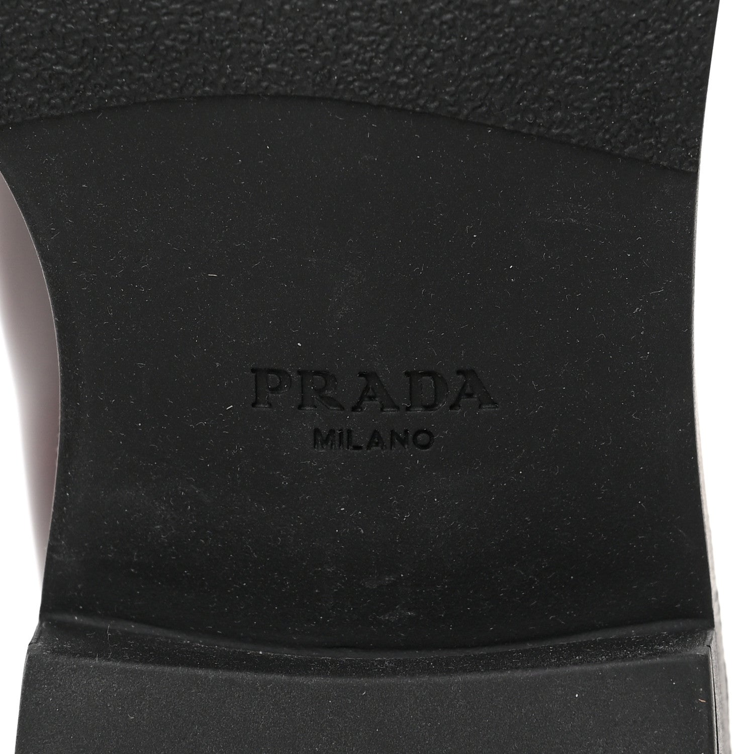Prada Brushed Calfskin Metal Triangle Logo 50mm Loafers 37 Porpora Fume 7 of 8