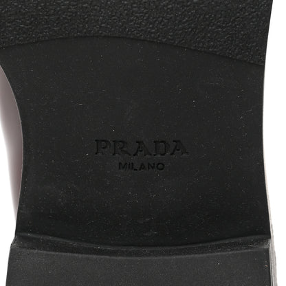 Prada Brushed Calfskin Metal Triangle Logo 50mm Loafers 37 Porpora Fume 7 of 8