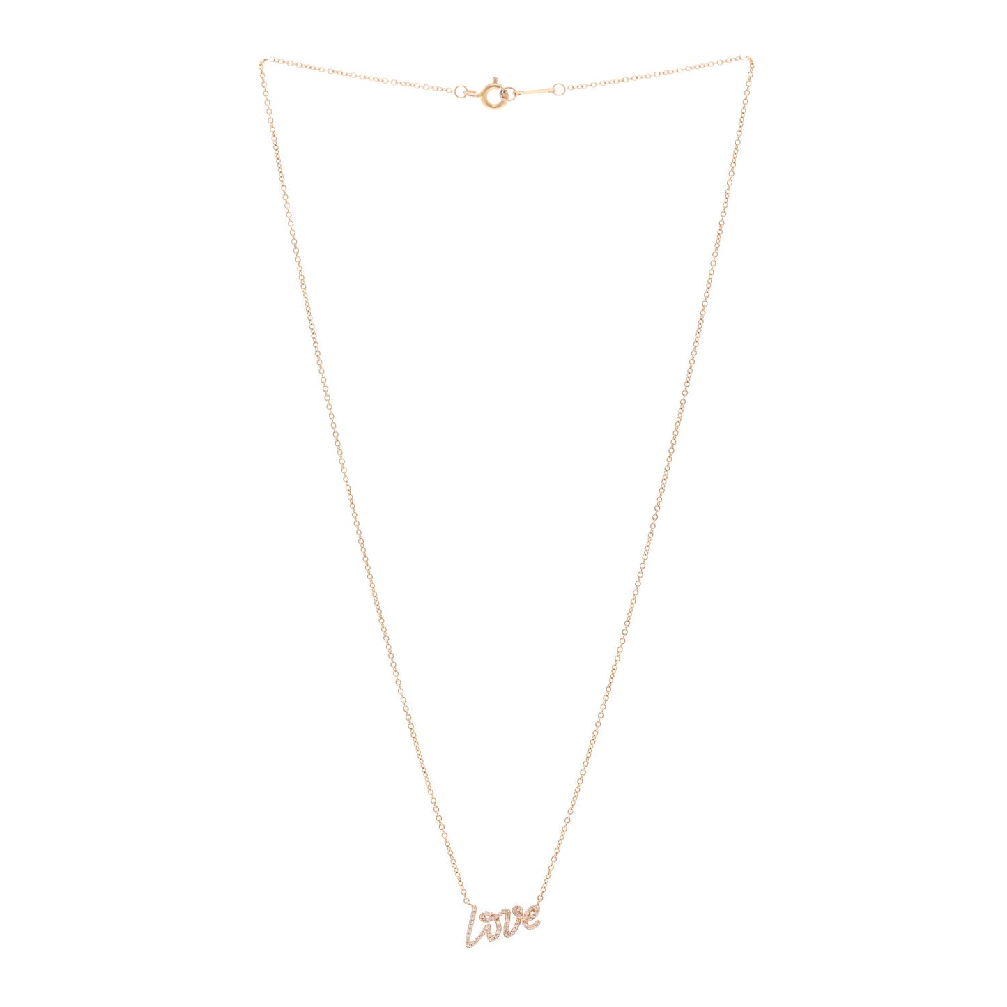 18K Rose Gold Diamond Mini Paloma's Graffiti Love Pendant Necklace